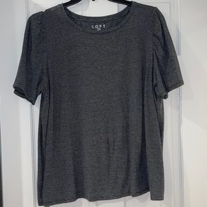 LOFT Dark Grey Puffed Sleeve T Shirt. Plus Size 16/18.
